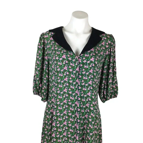 ASOS Cottage Core Collared Midi Tea Dress in Floral Print Nwot - Picture 9 of 14